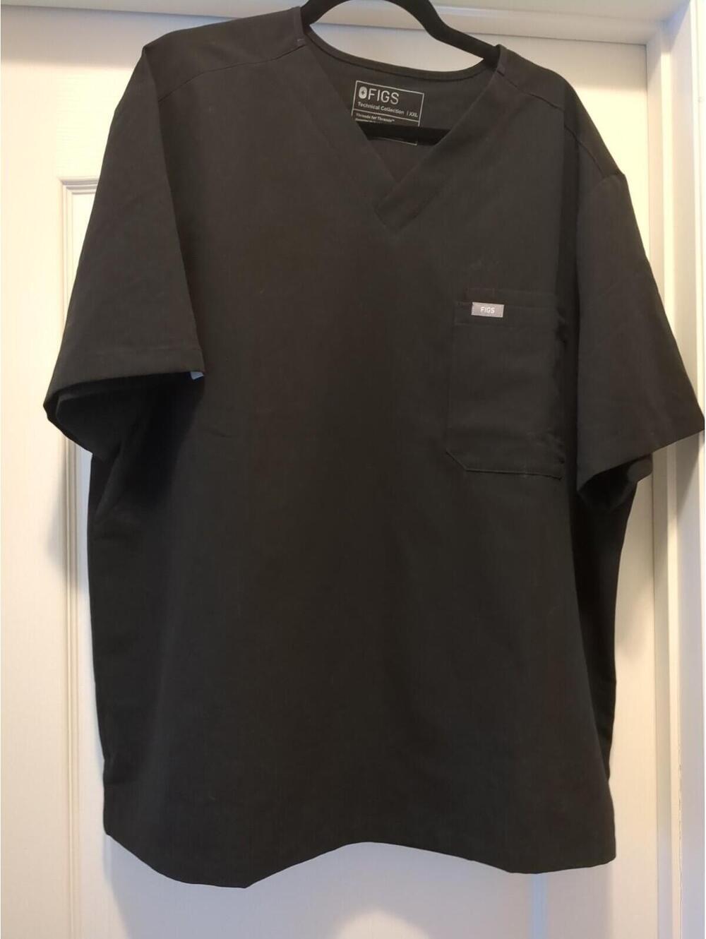 FIGS Technical Collection Catarina Women's Scrub Top 2XL Black